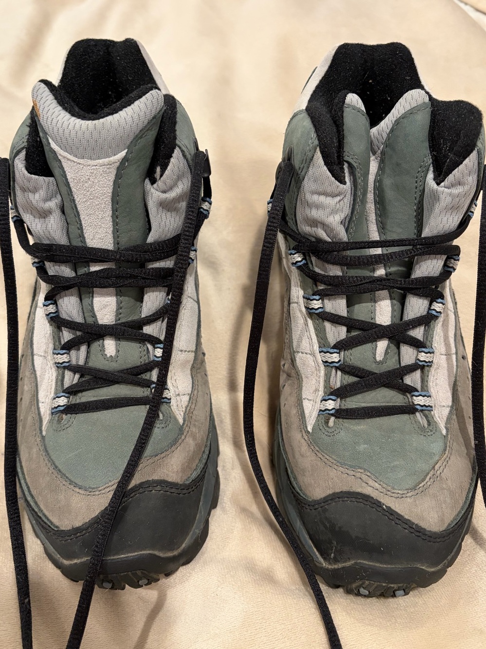 Merrell Women’s Green and Gray Trail Boots with Black Accents